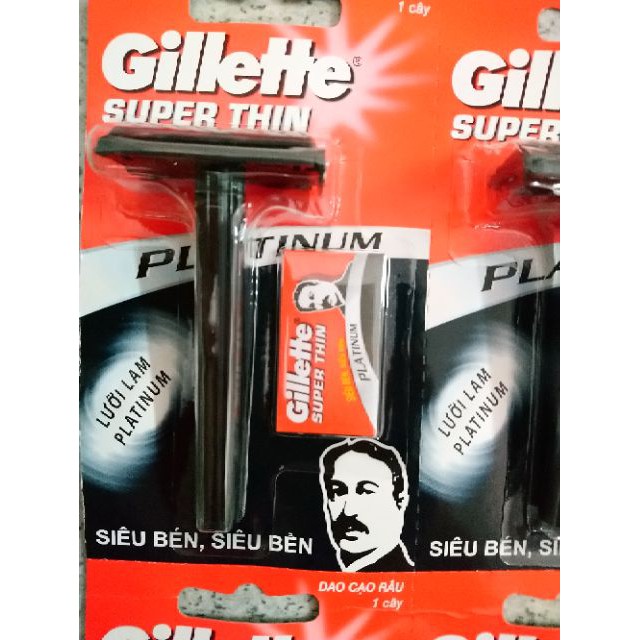 DAO CẠO RÂU GILLETTE SUPER THIN KÈM LƯỠI DAO LAM PLATINUM