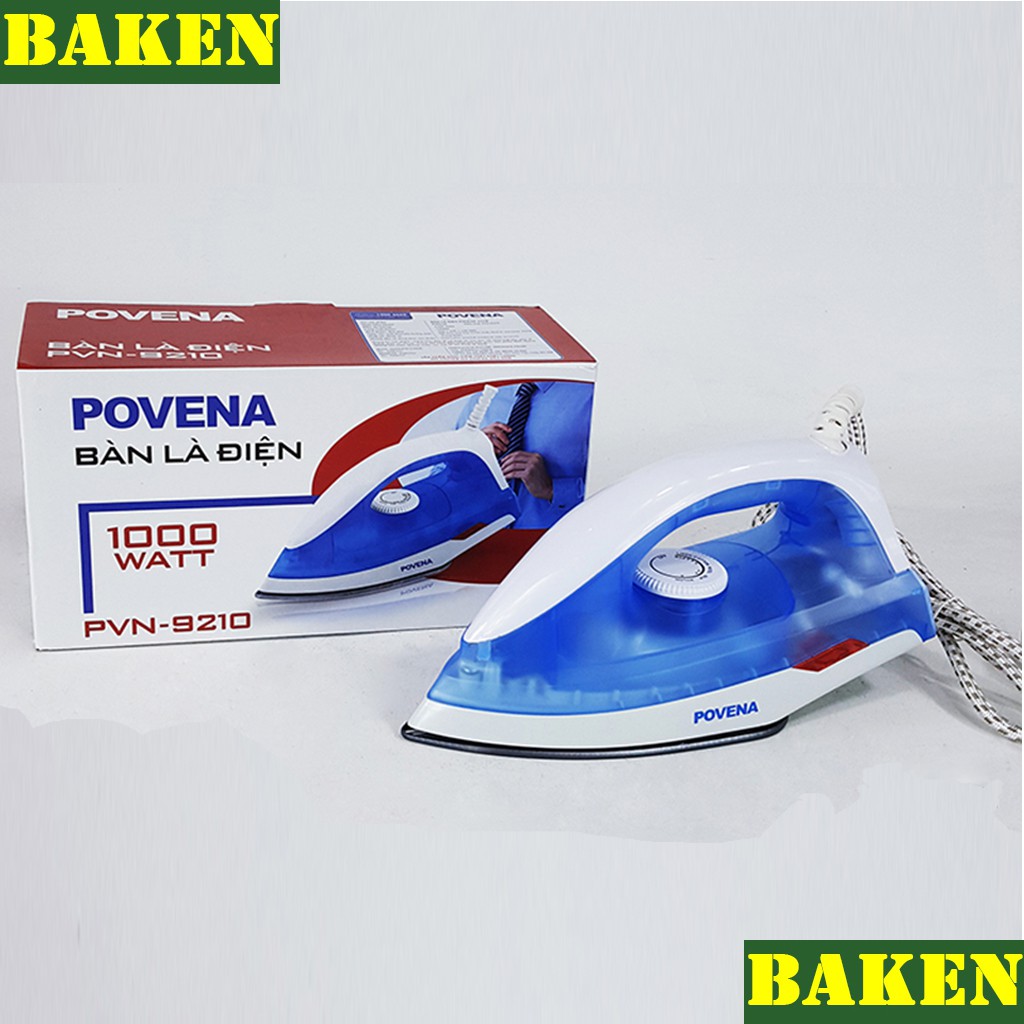 Bàn Ủi Khô POVENA - PVN-9210 - Bàn Là Điện Đế Gang Chống Dính - BAKEN