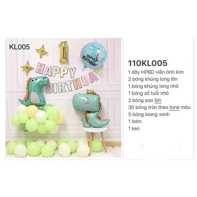 Set bong bóng phụ kiện sinh nhật-trang trí cho bé trai và gái-LynaShop