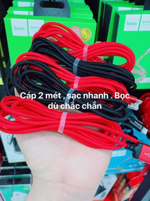 [ 2MÉT Lightning-Micro-Type C ] Dây Cáp Sạc nhanh bọc dù HoCo X14 cho ( iPhone IPad sam sung ,oppo xiaomi, huawei nokia