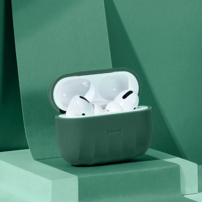 Bao case chống sốc silicon siêu mỏng cho tai nghe Apple Airpods Pro hiệu Baseus Shell Pattern (Mỏng 0.8mm)