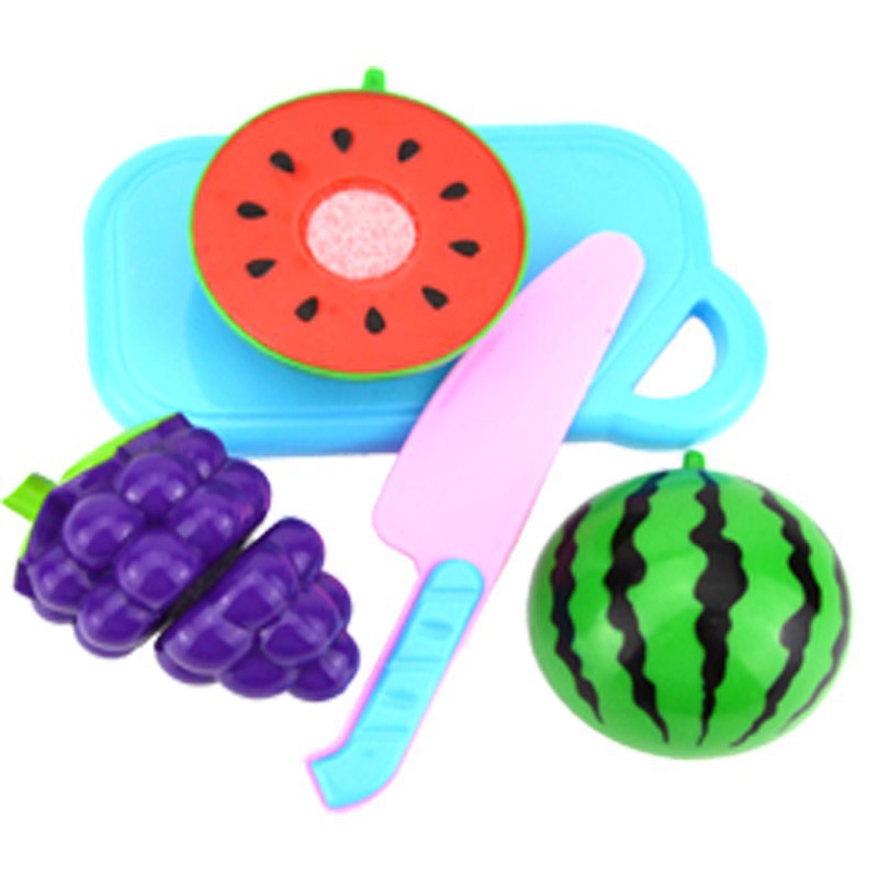 Bộ đồ chơi trái cây và dụng cụ nhà bếp bằng nhựa cho trẻ mẫu giáo