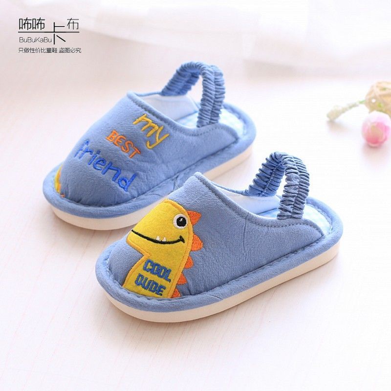 Dép đi trong nhà đế mềm chống trượt họa tiết hoạt hình dễ thương thời trang thu đông cho bé