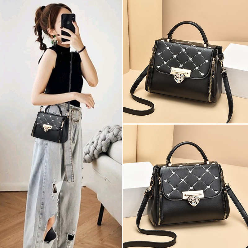 [XẢ KHO]  Túi đeo chéo nữ, túi xách nữ kèm quai xách đeo được 2 kiểu dáng - Hàng Quảng Châu Cao Cấp ( TT7)