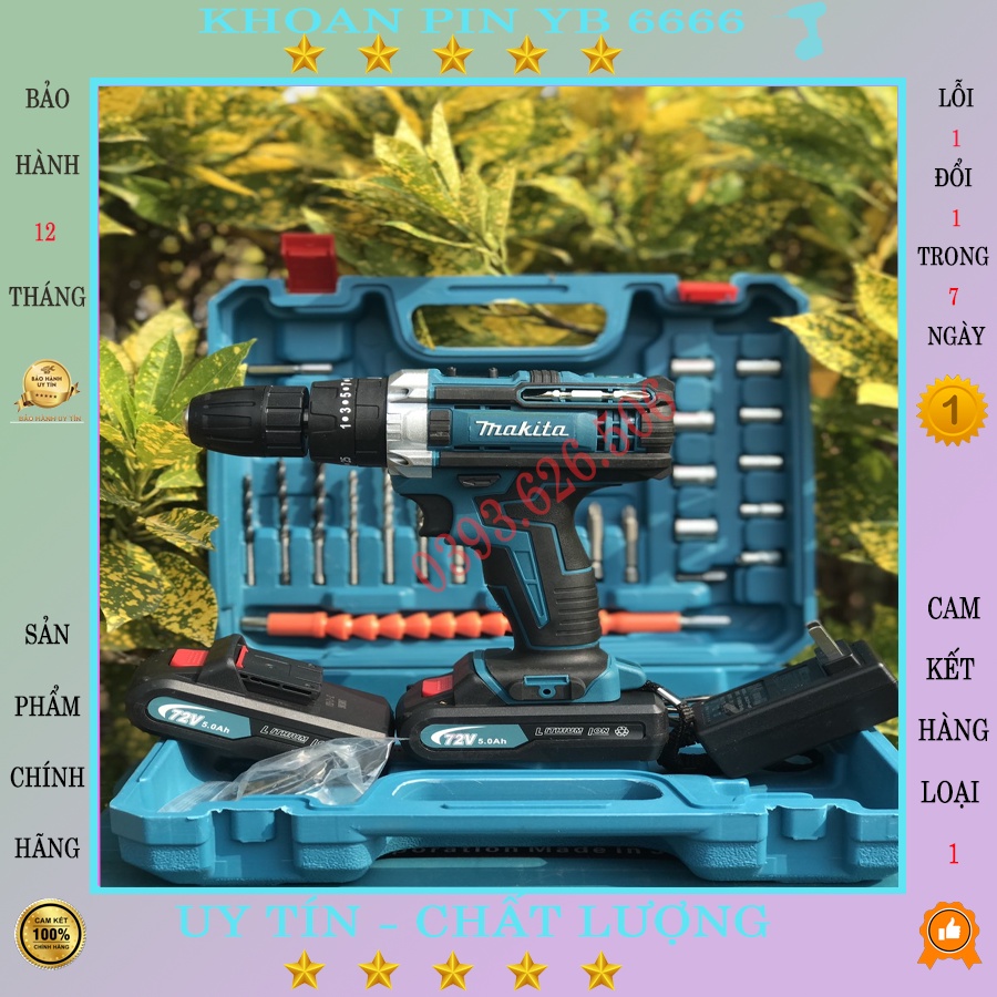 Máy Khoan Pin Bắn Vít Makita 36V 3 chức năng, khoan tường bắn vít mở bulong, tiện lợi cho việc sử dụng gia đình