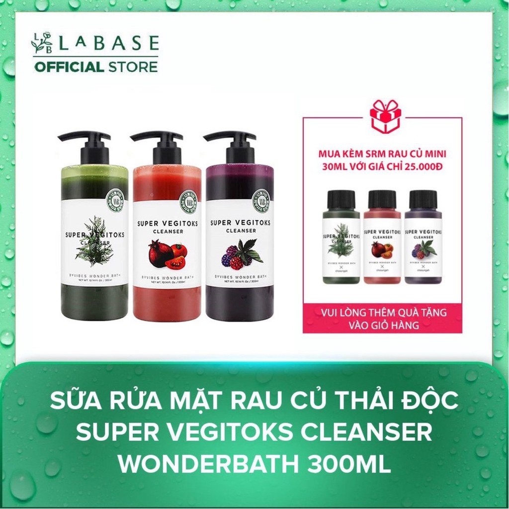 Sữa rửa mặt rau củ Super vegitoks cleanser Wonder bath 300ml