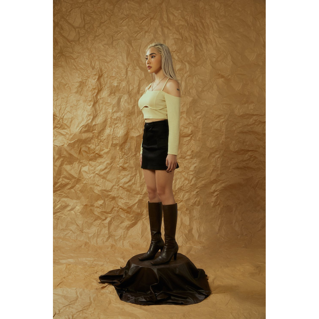 Chân váy denim đen chữ A BLMDE | BigBuy360 - bigbuy360.vn