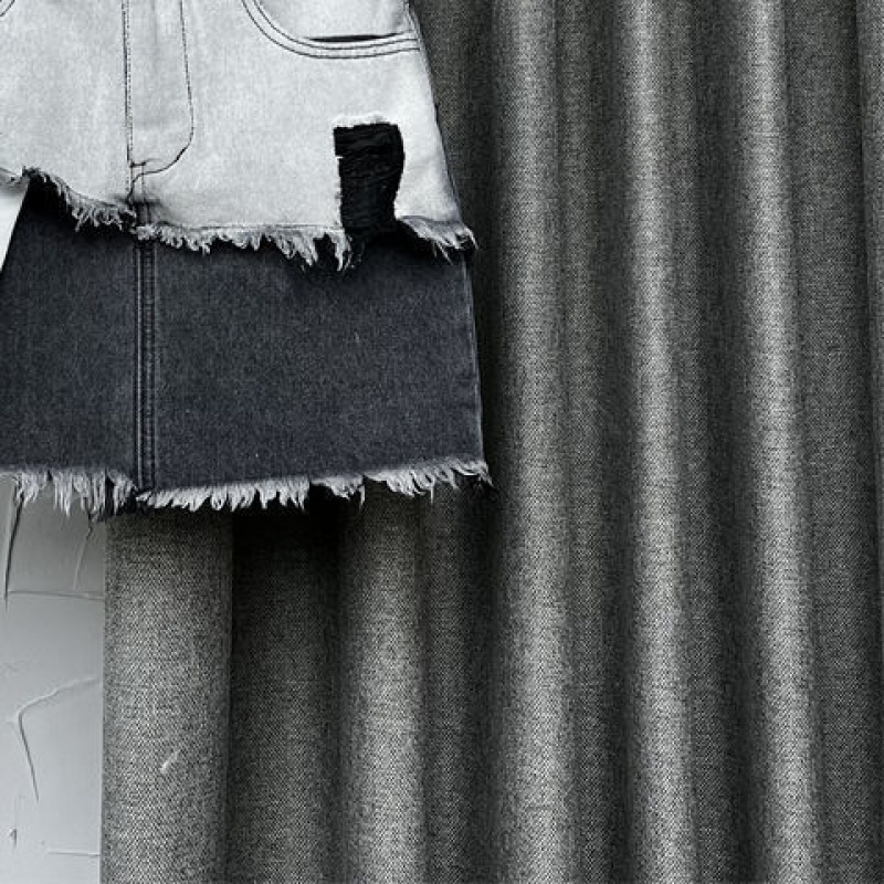 Chân Váy Chữ A Phối Lông Màu Sắc Tương Phản Thời Trang Cho Nữ