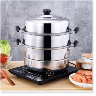 Nồi hấp bánh bao,xôi hấp thực phẩm 3 tầng inox