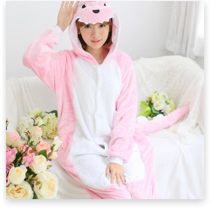 Bộ Đồ Ngủ Flanne Mềm Cho Người Lớn Đồ Ngủ Hình Khủng Long Động Vật Hoạt Hình