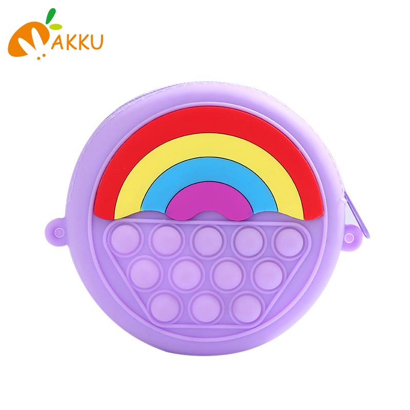 Túi Đeo Chéo Hình Bánh Donut Màu Cầu Vồng Dễ Thương Cho Bé