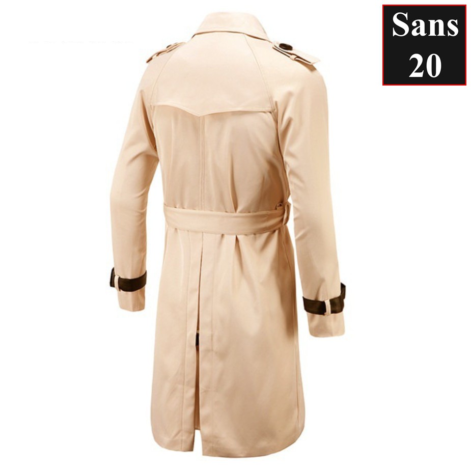 Áo khoác kaki nam dáng dài Sans20 măng tô cao cấp khaki kèm đai mangto hàn quốc trench coat men