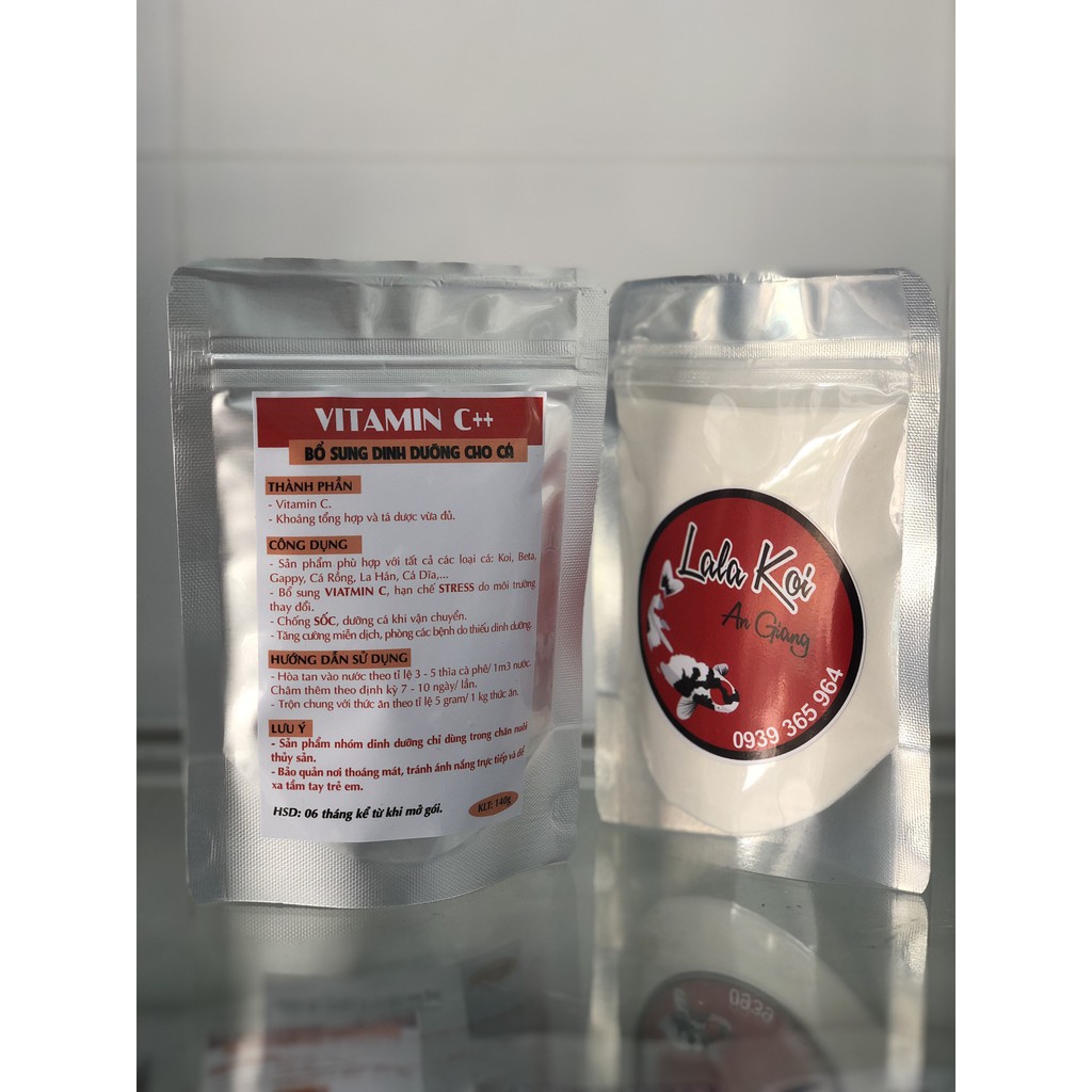 Vitamin C 140gram dinh dưỡng và tăng sức đề kháng cho cá cảnh (Koi, Ba Đuôi, Guppy, Betta, La Hán, Cá Rồng, Cá Dĩa,...)