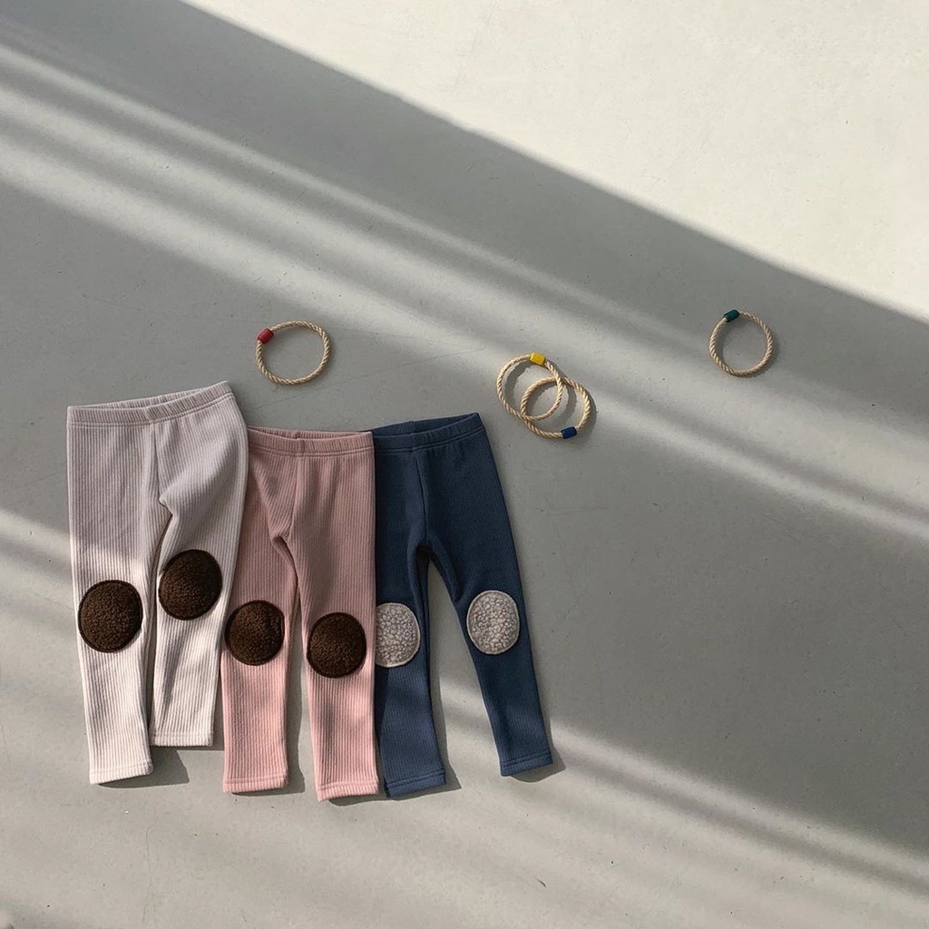Quần Legging Thun Gân Đệm Đầu Gối Cho Bé 5-15kg