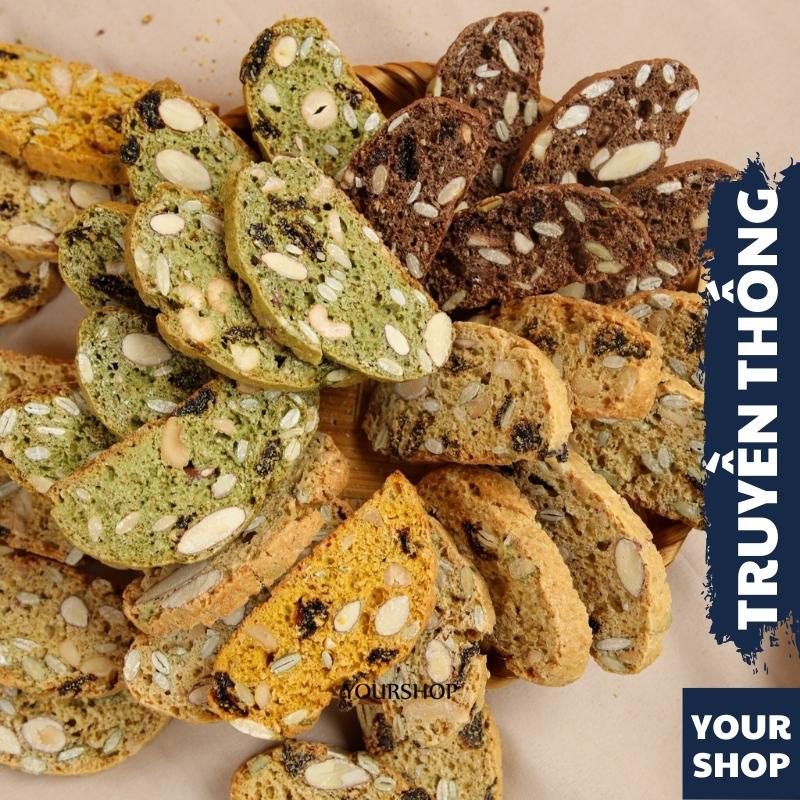 BISCOTTI Nguyên Cám VỊ Truyền Thống by Yourshop Bánh Ngũ Cốc Nướng Ăn Kiêng