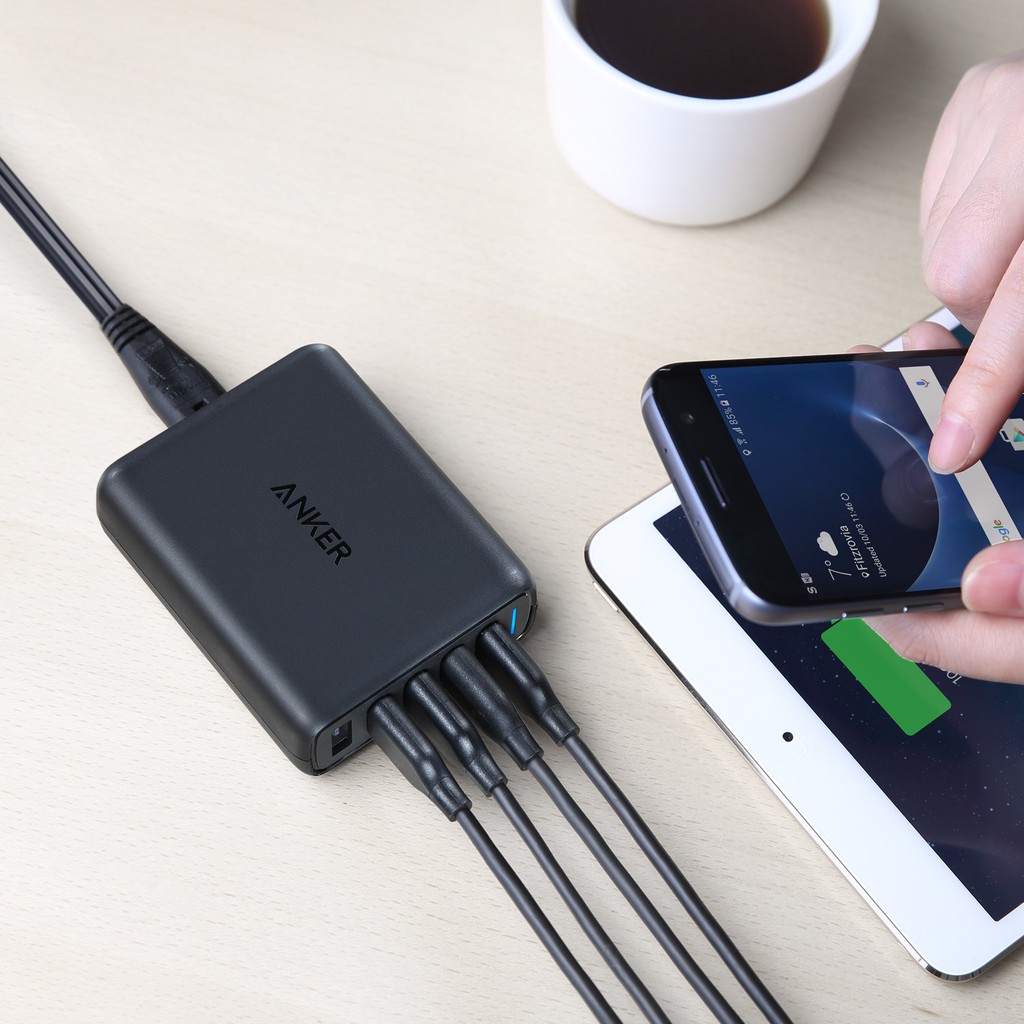 Sạc ANKER PowerPort Speed 5 cổng 51.5w Quick Charge 3.0 (Đen) A2055