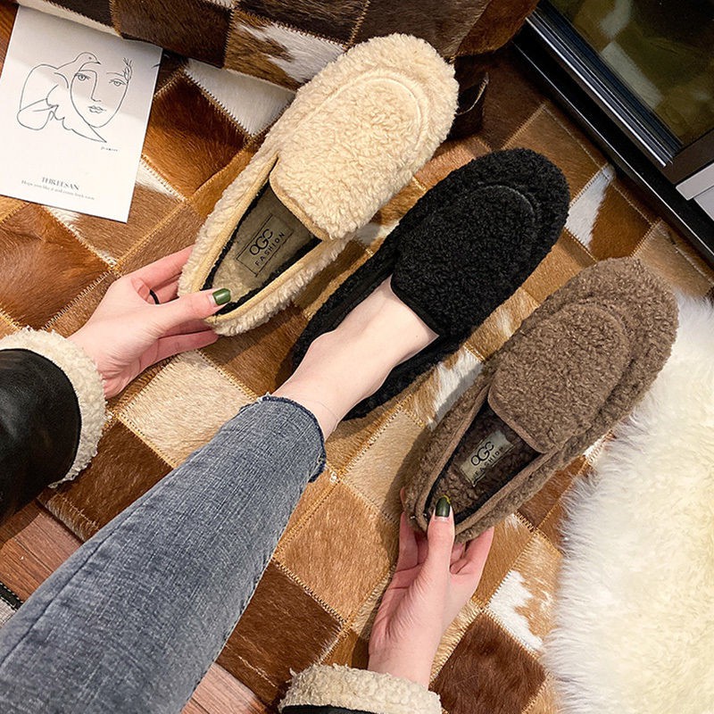 Giày Lười Lót Nhung Đế Bệt Thời Trang Dành Cho Nữ | BigBuy360 - bigbuy360.vn