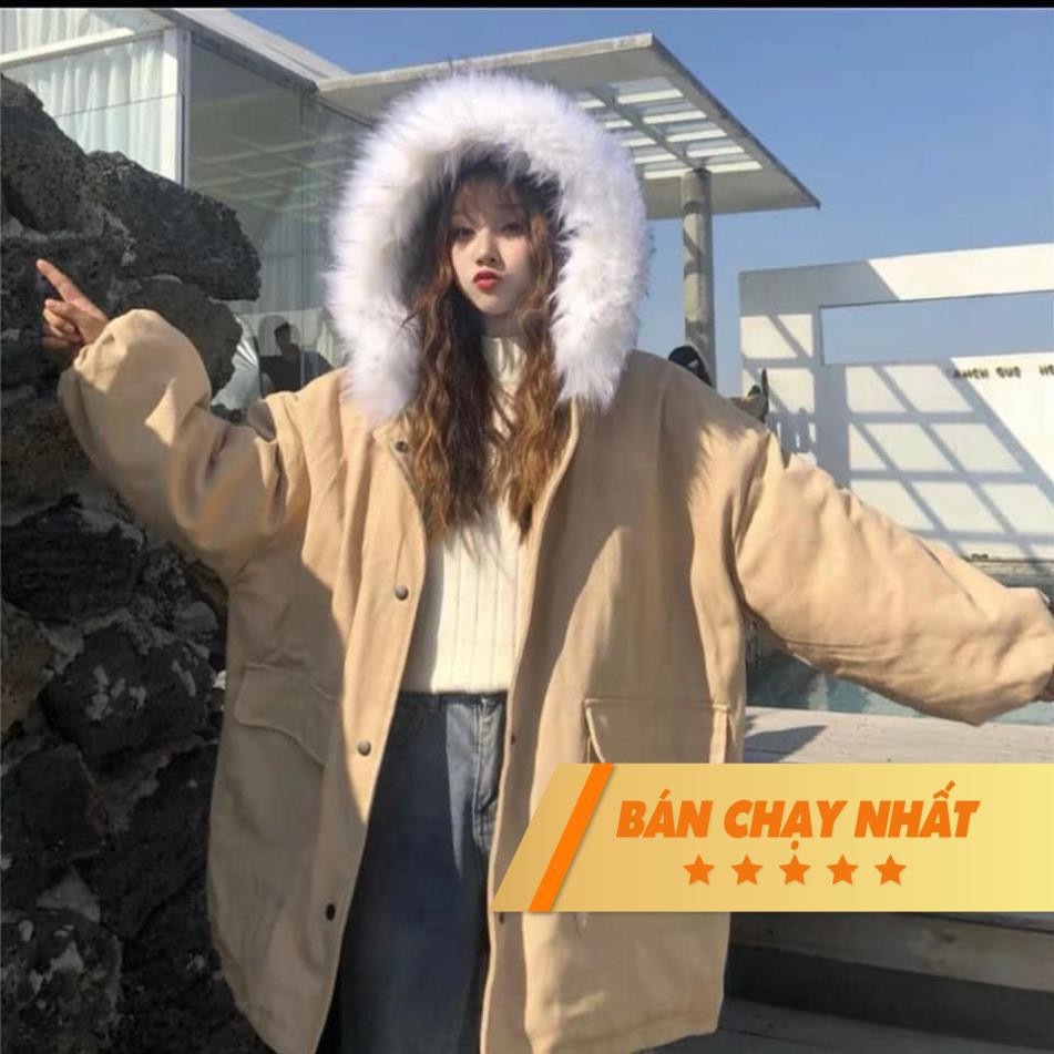 Áo khoác kaki lót lông đại hàn siêu ấm Ulzzang Hàn Quốc form rộng unisex nam nữ AMORE MIO CLOSET