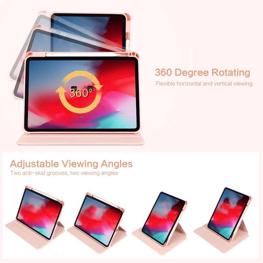 Ốp Máy Tính Bảng Cứng Có Thể Xoay 360 Độ Cho iPad 10.2-inch Air 5 Air 4 10.9 9th Gen 8th Gen 7th Gen 5th Gen 9.7-inch Pro 11 inch 2022 2021 2020 2018