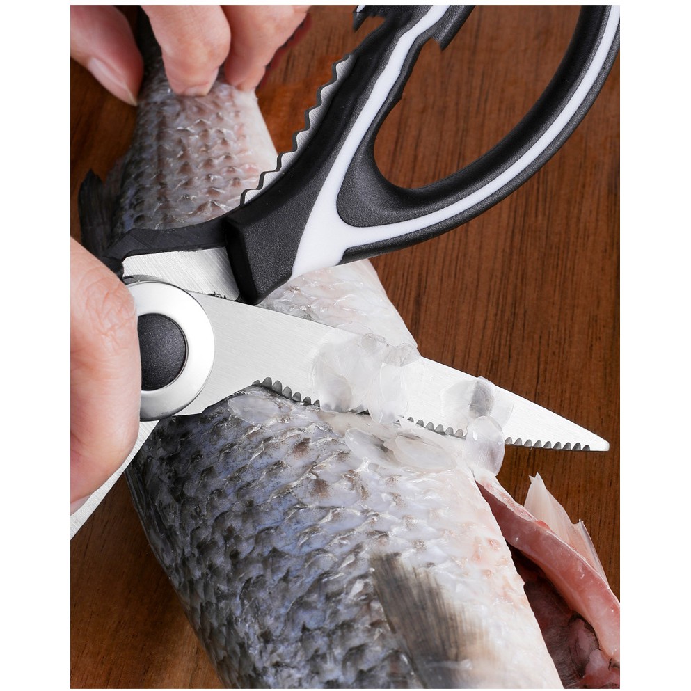 Kéo Cắt Gà, Làm Cá Chịu Lực Độ Cứng Cao Viền Đen Tiện Dụng Cho Nhà Bếp - Dumi Shop