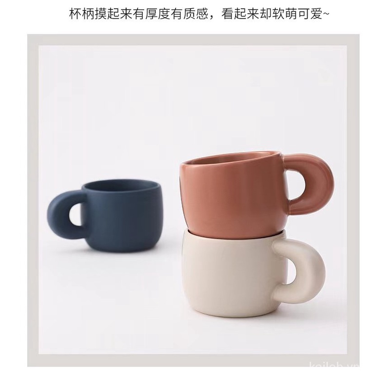 Làm Thơ Và Vẽ Tranh。Phong Cách Hàn Quốc Dày Đã Mờ Gốm Trà Cà Phê Gia Đình Cốc Ăn Sáng Mug