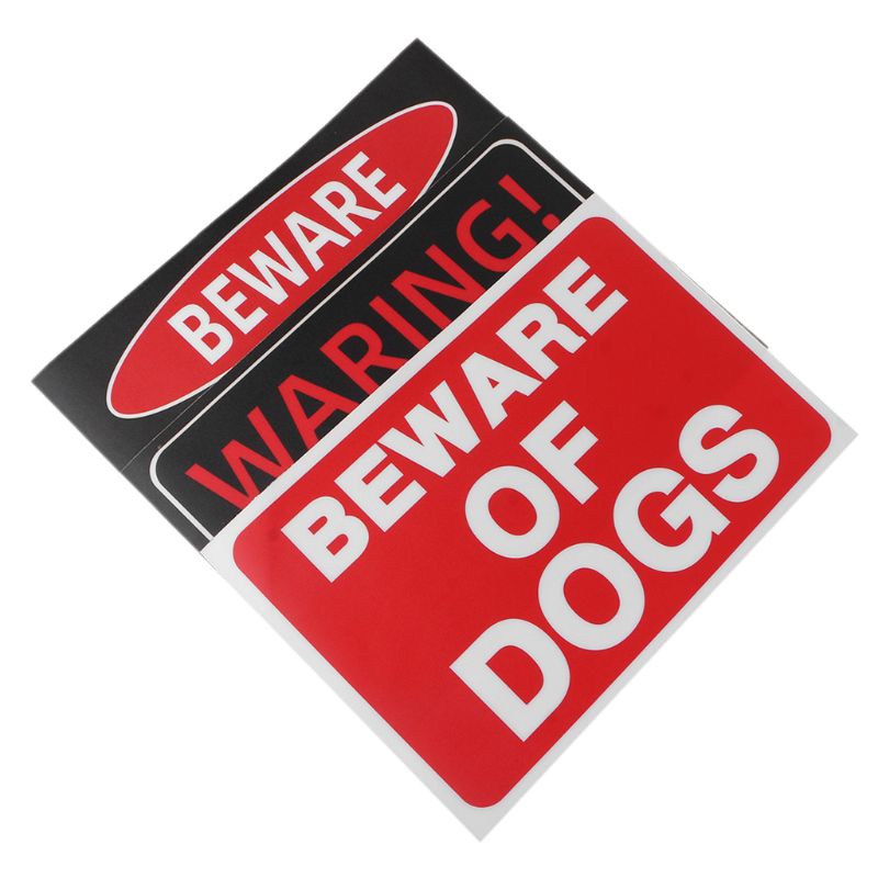 Đề Can Cảnh Báo In Chữ Beware of Dog Dán Cửa Sổ Trong Nhà / Ngoài Trời