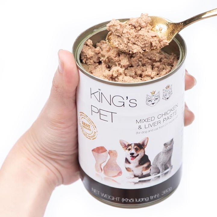 Thức ăn Pate cho chó mèo Kings Pet vị gà hộp 380gr