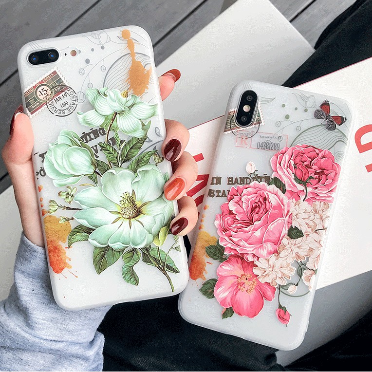 Ốp lưng iphone Hoa hồng và Hoa trà mẫu đang hot 2020 ốp lưng iphone 6 6s 7 8 plus x xr xs max 11 pro max a37 &amp; a01a