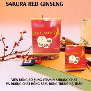 Viên uống bổ sung đông trùng hạ thảo hồng sâm vitamin RedGinseng Sakura