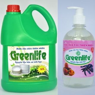 Greenlife combo nước rửa chén 4.2l và nước rửa tay sinh học 500ml