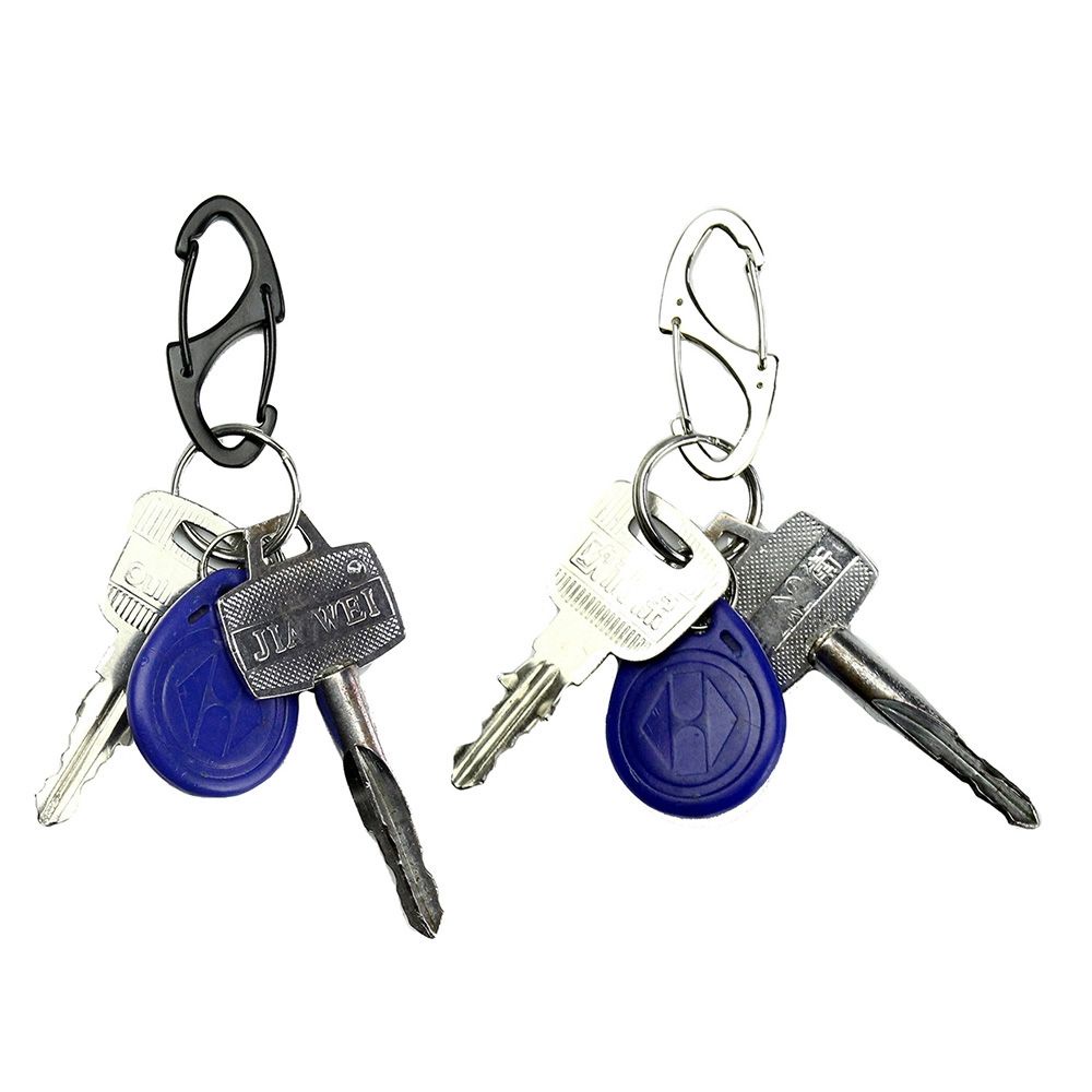 Set 1 / 2 / 3 / 5 / 10 Móc Khóa Mini Hình Số 8 Bằng Kim Loại Nhiều Màu Sắc Dùng Khi Đi Cắm Trại