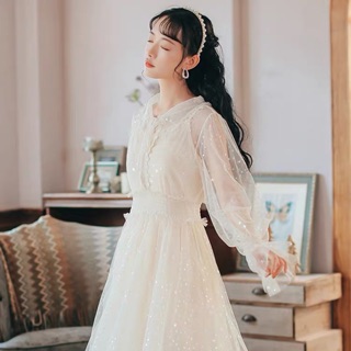 Váy xoè công chúa phối lưới đính sao lấp lánh thun eo bồng bềnh dự tiệc (HÀNG SẴN )