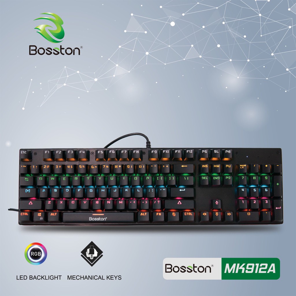 [Mã SKAMSALE03 giảm 10% đơn 200k] Phím Cơ Chuyên Game Bosston MK912A/VM01 Full LED