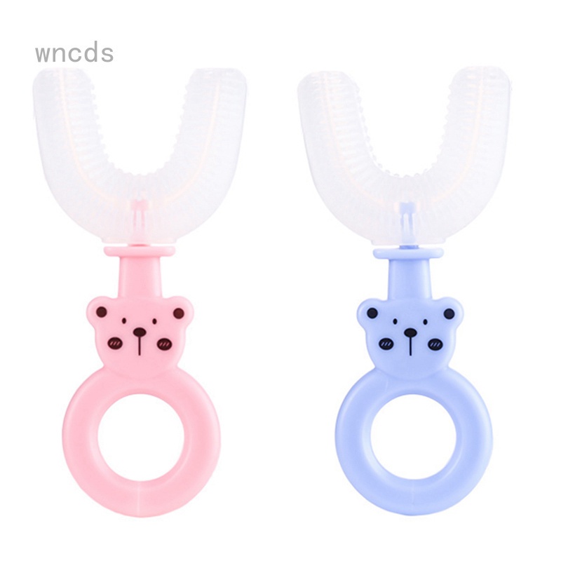 Bàn chải đánh răng silicone hình chữ U 360 độ dành cho trẻ em 2-6 tuổi