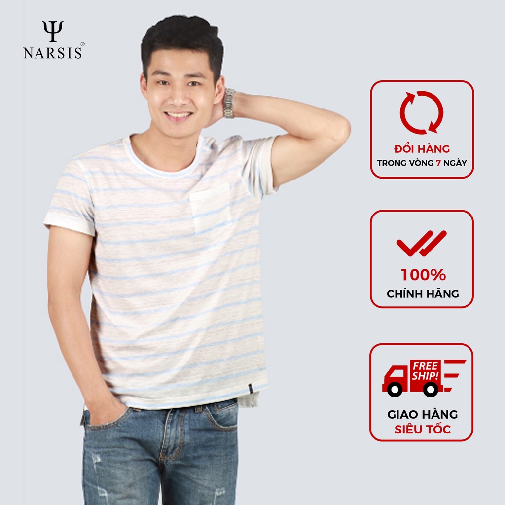Áo thun nam Narsis D6018 cổ tròn cộc tay