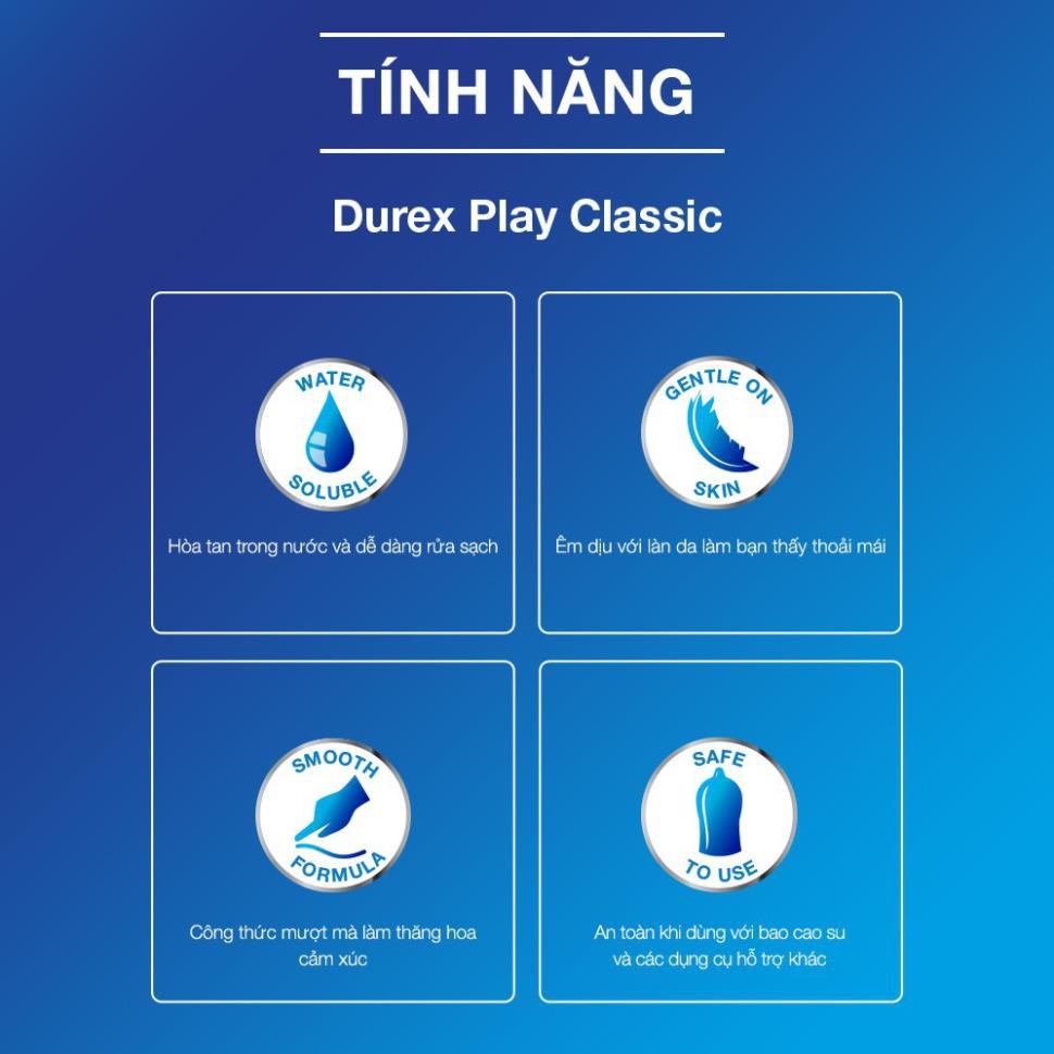 Gel bôi trơn tạo độ ẩm tự nhiên Durex Play Classic 100ml - Chính hãng