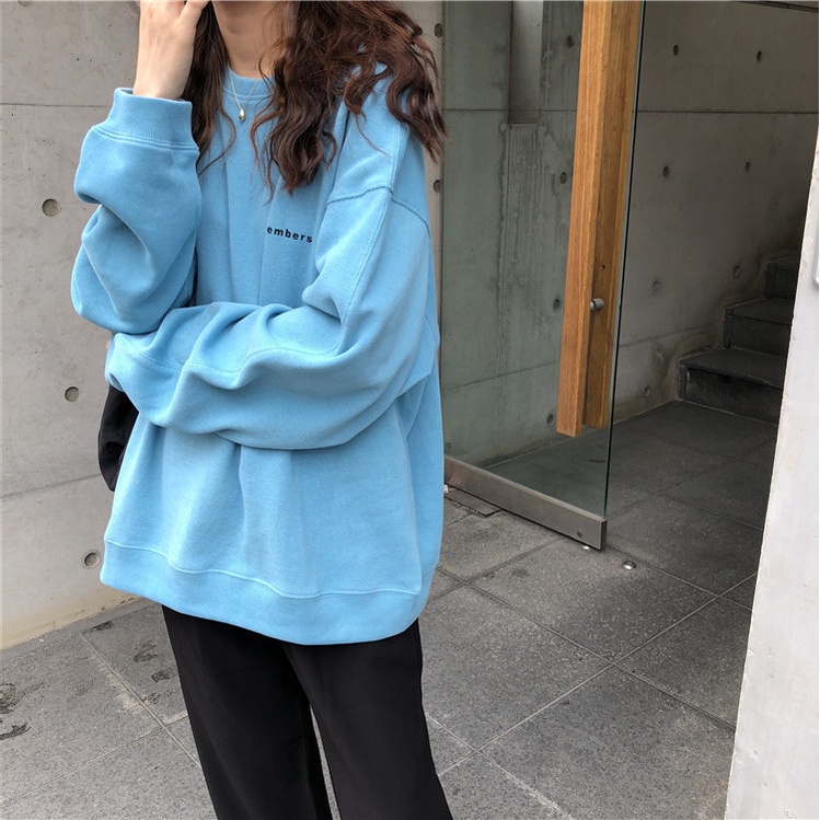 Áo sweater dáng rộng thiết kế thời trang mùa xuân thu theo phong cách Hàn Quốc cho nữ