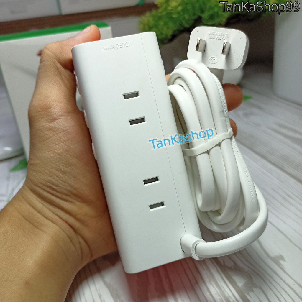 Ổ Cắm Điện Bull Kiêm Đồng Hồ Báo Thức và Sạc Điện Thoại, 3 cổng usb, Nhựa Chống Cháy