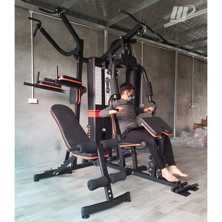 [TẶNG GĂNG TAY] Giàn tạ đa năng JL-808 ⚡ Máy tập GYM gia đình 30+ bài tập |  Có xà đơn - xà kép - bao đấm - Ghế đẩy tạ