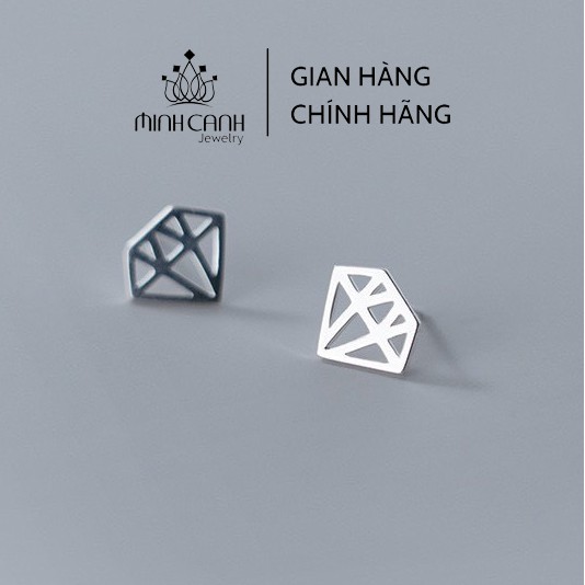 Bông Tai Bạc Hình Kim Cương - Minh Canh Jewelry
