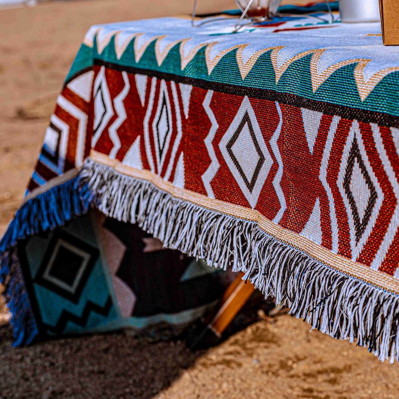 Thảm Dã Ngoại Thổ Cẩm Vải Kích Thước 90cm x 210cm - Thảm Cắm Trại Mông Cổ