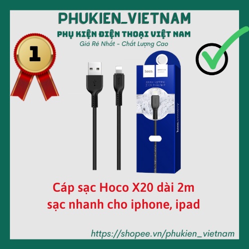 Cáp Sạc Hoco X20 Dài 2m ✓ Cáp IPhone
