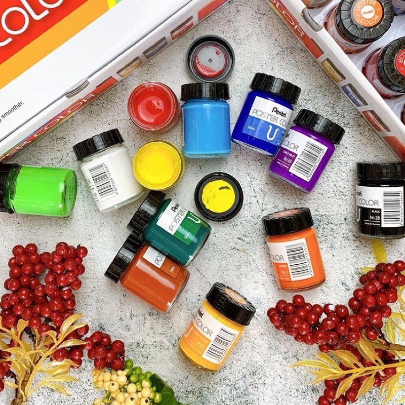 Màu Poster Color Pentel 30ml Văn Phòng Phẩm Hà Nội