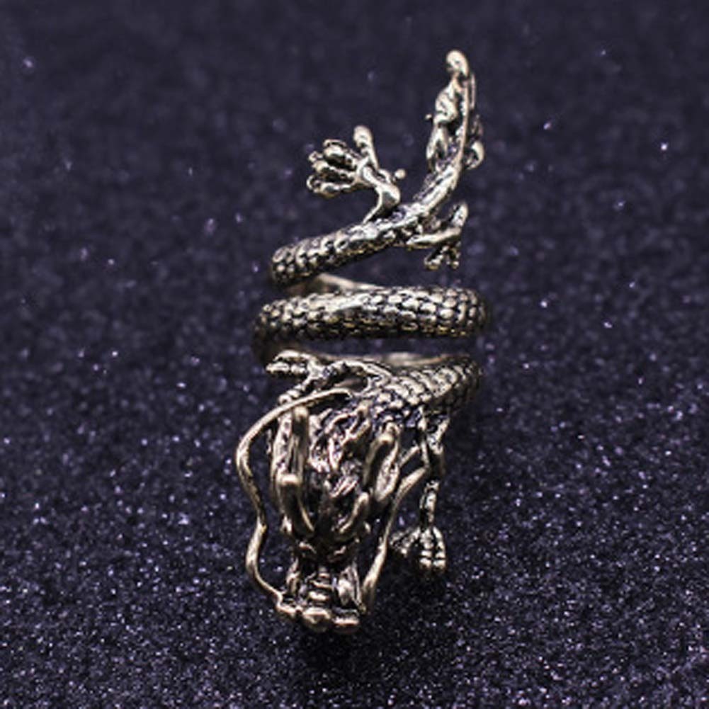Nhẫn inox hình rồng phong cách gothic cho nam