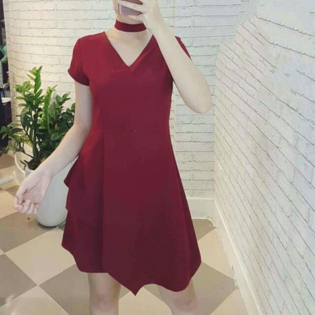 Đầm choker vạt xếp cách điệu