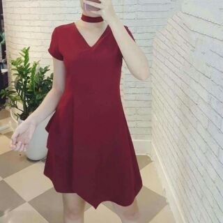 Đầm choker vạt xếp cách điệu