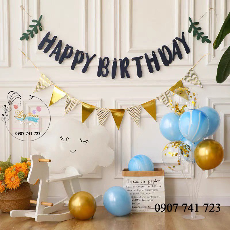 Set trang trí sinh nhật Dây Chữ HPBD kiểu mới - (Kèm Fairy Led 3m)