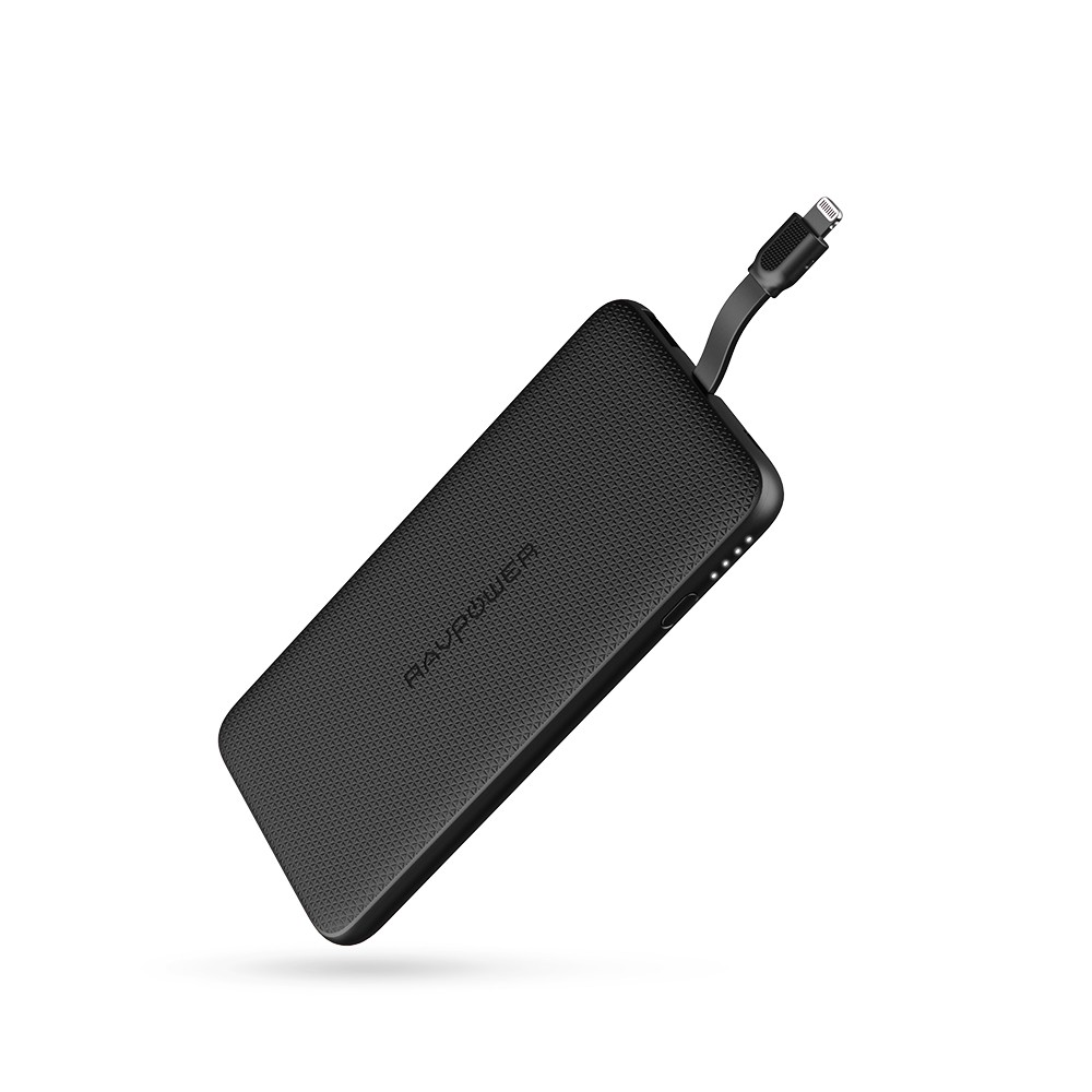 Pin Sạc Dự Phòng RAVPower 5000mAh Tích Hợp Cáp Sạc Lightning cho iPhone, iPad RP-PB098 - Hàng Chính Hãng