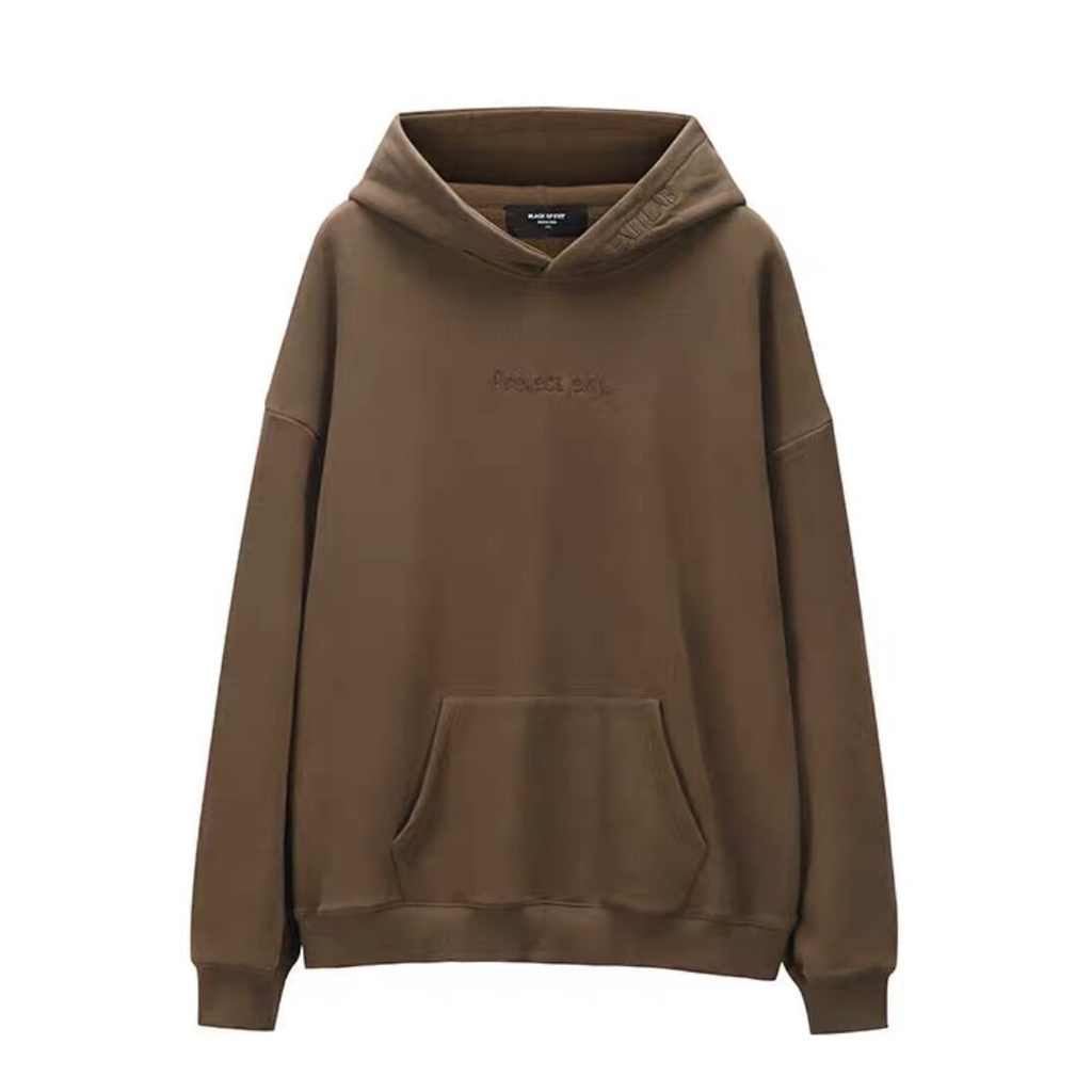 Jiashucheng Áo Hoodie Dài Tay Màu Nâu Đậm Phong Cách Mới Thu Đông