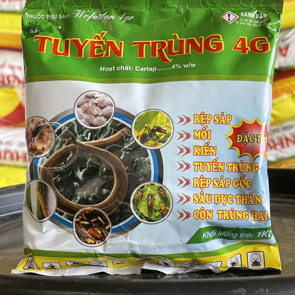Tuyến trùng 4G tuyến trùng GÓI 1KG rệp, sáp, mối, kiến, tuyến trùng, rệp sáp đất, sâu đục thân ,côn trùng hại